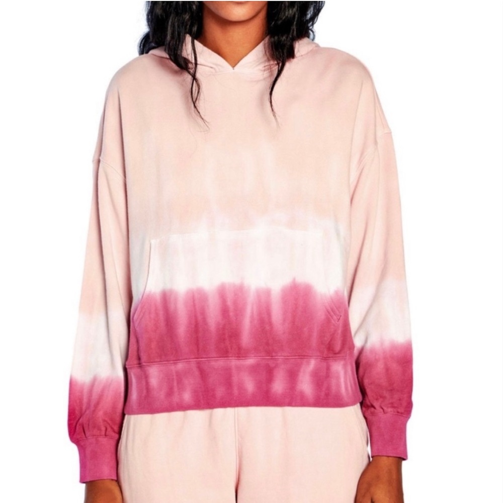 New 📍 Wildfox Ombré Dye Hoodie Baby Pink White Fuschia Tie-Dye